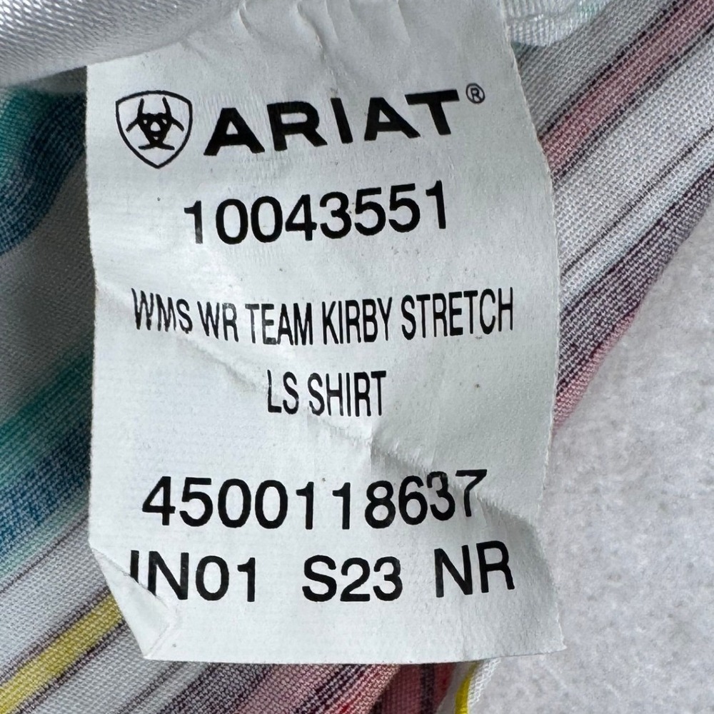 Ariat Real Womens Kirby Stretch Western Shirt Aztec Multi Stripe Fitted  L/S - Picture 8 of 12